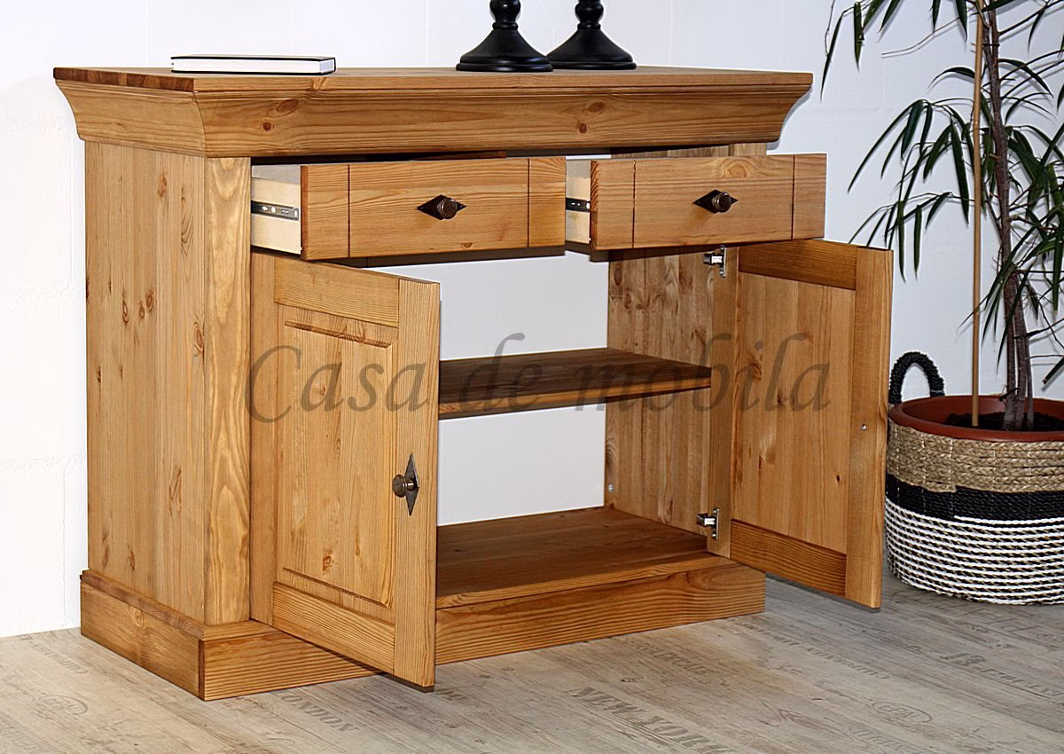 Wohnwand 2teilig 173x163x45cm BERGEN Kiefer gelaugt geölt Anrichte 2 türig und 2 schubladen BERGEN Kiefer massiv gelaugt geölt Casa de mobila Goslar
