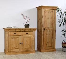 Wohnwand 2teilig 173x163x45cm BERGEN Kiefer gelaugt geölt Anbauwand 2teilig 173x163x45cm BERGEN Kiefer massiv gelaugt geölt Casa de mobila Goslar
