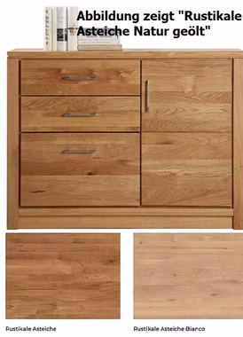 Massivholz Sideboard Arumo 117x87x41cm rustikaler Asteiche massiv natur oder Bianco geölt Wimmer Casa de Mobila Goslar Massivholz Sideboard Arumo 117x87x41cm rustikaler Asteiche massiv natur oder Bianco geölt Wimmer Casa de Mobila Goslar
