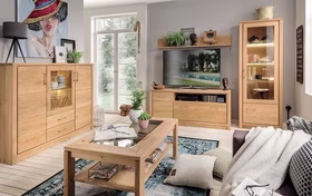 Wohnzimmer TV Kommode Arumo rustikale Asteiche massiv Bianco geölt Wimmer Casa de Mobila