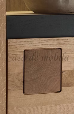 Highboard CENTRO mit Stirnholz und Applikationen Schwarz massiv natur geölt von Casademobila Goslar