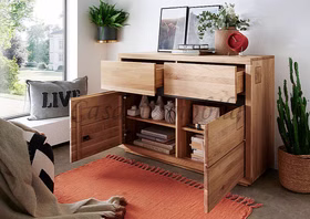 Massivholz Kommode mit Stirnholz CENTRO 120x85x40cm Wildeiche massiv natur geölt Casa de mobila Goslar Massivholz Kommode mit Stirnholz CENTRO 120x85x40cm Wildeiche massiv natur geölt Casa de mobila Goslar