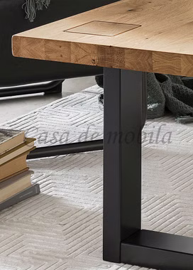 Holzbeine schwarz Couchtisch CENTRO 110x45x70 cm Wildeiche natur geölt Casa de mobila Goslar Holzbeine schwarz Couchtisch CENTRO 110x45x70 cm Wildeiche natur geölt Casa de mobila Goslar