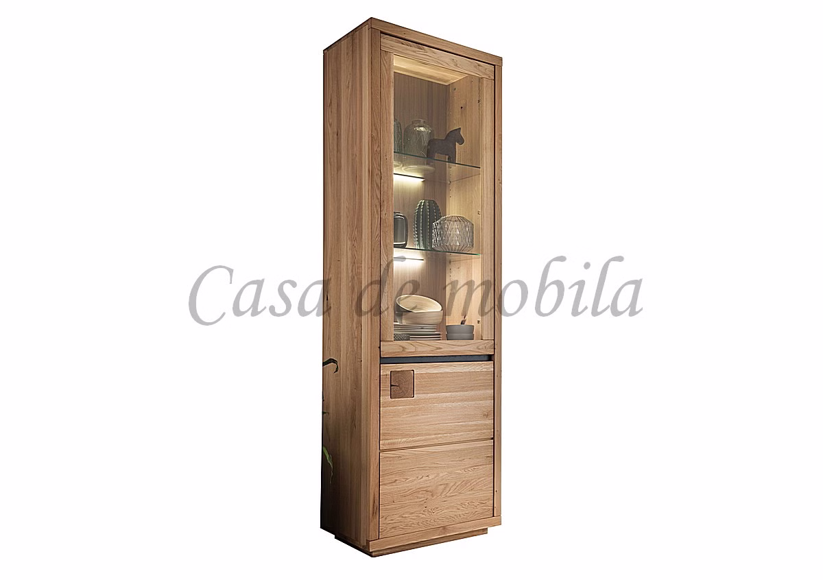 CENTRO – schmale Vitrine Schmale Holzvitrine mit Glastür