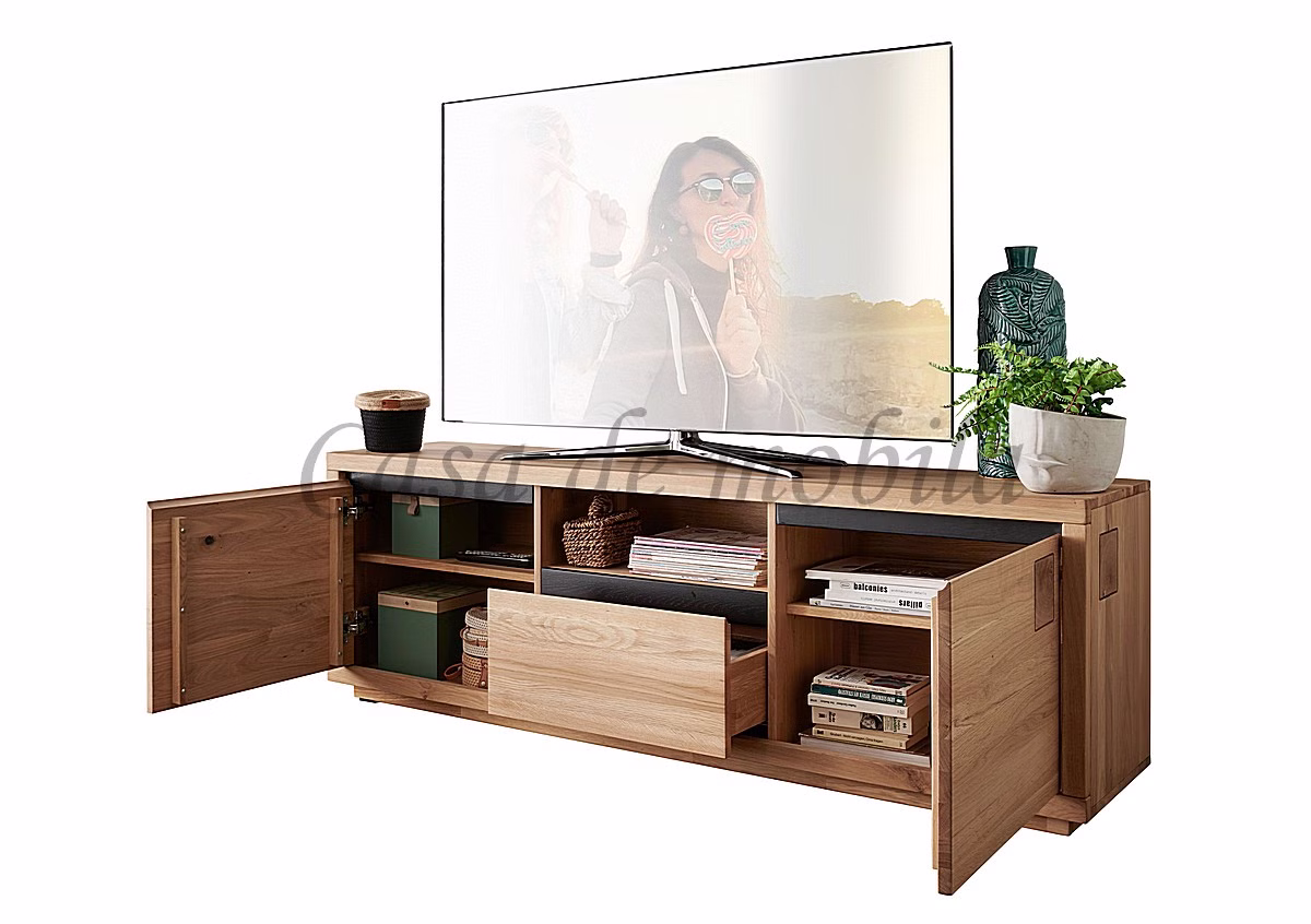 CENTRO – geöffnetes TV-Lowboard Holz-TV-Lowboard mit Fernseher