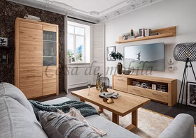 Wohnzimmer Vitrine Echtholz eiche natur geölt casademobila Goslar Wohnzimmer Vitrine Echtholz eiche natur geölt casademobila Goslar