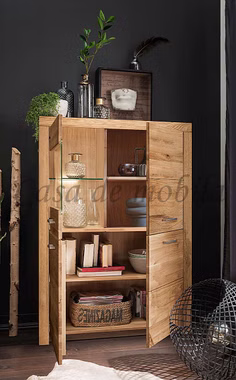 Massivholz Schrank mit Glastür links Eike 102x141x40cm Wildeiche massiv natur geölt Casa de mobila Goslar Massivholz Schrank mit Glastür links Eike 102x141x40cm Wildeiche massiv natur geölt Casa de mobila Goslar