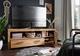 Breite TV-Kommode mit schublade Eike Wildeiche massiv natur geölt casademobila Goslar Breite TV-Kommode mit schublade Eike Wildeiche massiv natur geölt casademobila Goslar