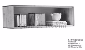 breite wandregal Modern MADERA 85x26x30cm Wildeiche massiv natur geölt Casademobila Goslar
