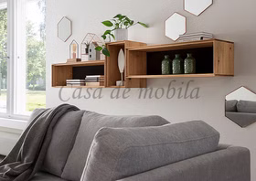 breite Hängende regale Modern MADERA 85x26x30cm Wildeiche massiv natur geölt Casademobila Goslar