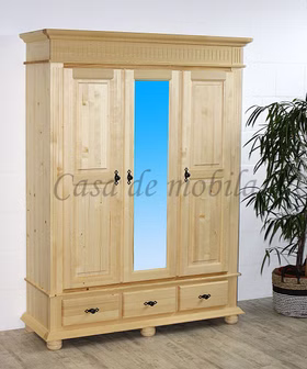 Dielenschrank-3tuerig-Fichte-geoelt-Castell-3710-10_1.jpg Weichholz Kleiderschrank,Dielenschrank CASTELL 3türig Fichte massiv geölt Landhaus casademobila Goslar