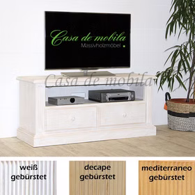 TV-Kommode Fernsehschrank Pinie massiv weiss decape sandfarbe Honig mediterano casademobila Goslar TV-Kommode Fernsehschrank Pinie massiv weiss decape sandfarbe Honig mediterano casademobila Goslar