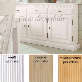 Massivholz Sideboard 3-türig ROSSIO 162x101x43cm Pinie massiv weiß decape sandfarbe mediterano honig Casa de mobila Goslar Massivholz Sideboard 3-türig ROSSIO 162x101x43cm Pinie massiv weiß decape sandfarbe mediterano honig Casa de mobila Goslar