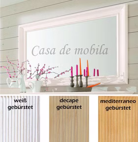 Wandspiegel 150x100x7cm HIDDENSEE Pinie massiv weiß sandfarbe honig von Casademobila Goslar