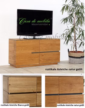 TV-Lowboard 121x64x42cm ACERRO rustikale Asteiche massiv geölt TV-Lowboard 121x64x42cm ACERRO rustikale Asteiche massiv geölt