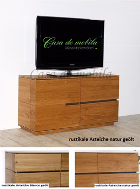 TV-Lowboard 121x64x56cm ACERRO rustikale Asteiche massiv geölt TV-Lowboard 121x64x56cm ACERRO rustikale Asteiche massiv geölt
