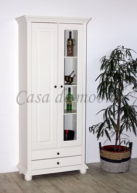 Wohnwand 311x203x45cm KOPENHAGEN 3teilig Fichte massiv altweiß lackiert Wohnwand 311x203x45cm KOPENHAGEN 3teilig Fichte massiv altweiß lackiert
