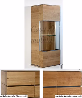 Hängevitrine 42x117x38cm ACERRO rustikale Asteiche massiv Hängevitrine 42x117x38cm ACERRO rustikale Asteiche massiv