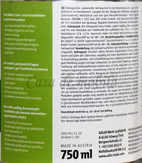 Hartwachs-Öl 750ml LEGNO Hartwachs-Öl 750ml LEGNO