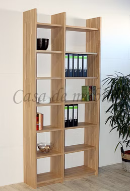 Massivholz Bücherregal Regal holz 110x236x33cm CONTRA Eiche wildeiche massiv weiss bianco geölt casa de mobila Goslar