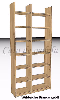 Massivholz Bücherregal Wandregal Büroregal Regal holz CONTRA Eiche Wildeiche massiv Bianco geölt casademobila