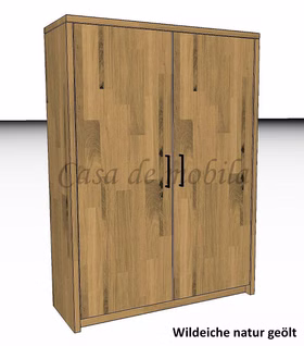 Massivholz Büroschrank Wildeiche massiv natur geölt 89x123x33cm CONTRA Casa de mobila Goslar