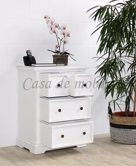 Schubladenkommode VICTORIA 62x82x39cm Landhaus Fichte massiv Massivholz kommode mit schubladen VICTORIA landhaus 62x82x39cm Fichte massiv weiß shabby chic bei Casa de mobila in Goslar