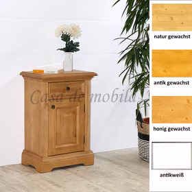 Nachtkommode 45x66x30cm VICTORIA rechts Fichte massiv Nachtkommode mit schublade holztür rechts Victoria Fichte massiv natur, antik gewachst oder lackiert Casa de mobila Goslar