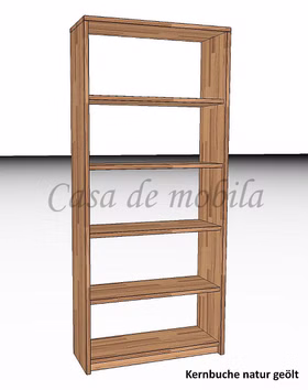 Massivholz Aktenregal holz regal Bücherregal CONTRA kernbuche massiv geölt casademobila Goslar