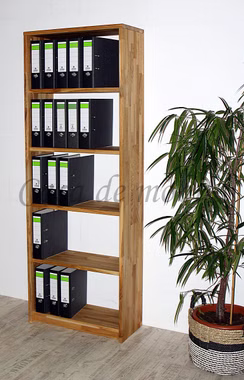 Massivholz Büroregal holz regal Bücherregal CONTRA Eiche massiv geölt casademobila Goslar