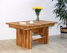 Couchtisch 120/160x52/66x70cm Wildeiche massiv geölt Couchtisch 120/160x52/66x70cm Wildeiche massiv geölt