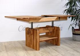 Echtholz Couchtisch Höhenverstellbar und Ausziehbar 120/160x52/66x70cm Wildeiche massiv geölt Casa de mobila Goslar Echtholz Couchtisch Höhenverstellbar und Ausziehbar 120/160x52/66x70cm Wildeiche massiv geölt Casa de mobila Goslar