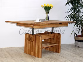 Massivholz Couchtisch Höhenverstellbar und Ausziehbar 120/160x52/66x70cm Wildeiche massiv geölt Casa de mobila Goslar Massivholz Couchtisch Höhenverstellbar und Ausziehbar 120/160x52/66x70cm Wildeiche massiv geölt Casa de mobila Goslar