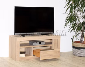 Massivholz Fernsehschrank Nach maß HORIZONT Bx45x40cm Wildeiche massiv weiß Bianco geölt Casa de mobila Goslar
