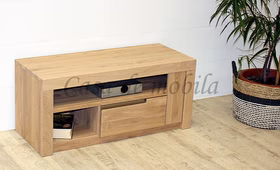 Massivholz TV-lowboard Nach maß HORIZONT Bx45x40cm Wildeiche massiv Sonoma geölt Casa de mobila Goslar