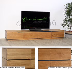 TV-Lowboard 241x35x56cm ACERRO rustikale Asteiche massiv TV-Lowboard 241x35x56cm ACERRO rustikale Asteiche massiv