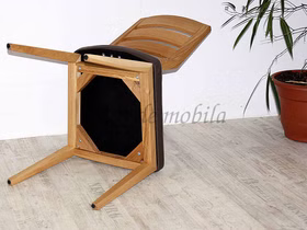 Stuhl 45x93x56cm ALINA Eiche natur geölt Leder braun Stuhl 45x93x56cm ALINA Eiche natur geölt Leder braun
