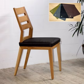 Stuhl 45x93x56cm ALINA Eiche natur geölt Leder braun Stuhl 45x93x56cm ALINA Eiche natur geölt Leder braun