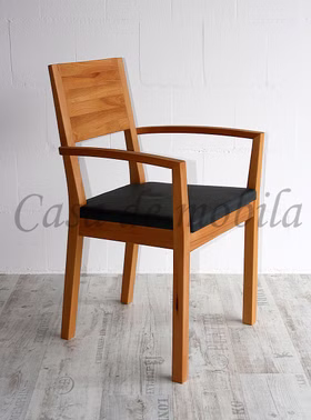 Armlehnstuhl 58x90x55cm SILENT 1 Massivholz geölt Lederpolster Armlehnstuhl 58x90x55cm SILENT 1 Massivholz geölt Lederpolster