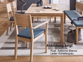 Armlehnstuhl 58x90x55cm SILENT 1 Massivholz geölt Lederpolster Armlehnstuhl 58x90x55cm SILENT 1 Massivholz geölt Lederpolster