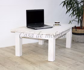 Massivholz Sofatisch rechteckig PINEA 105x44x75cm Pinie massiv weiß gebürstet Casa de mobila Goslar Massivholz Sofatisch rechteckig PINEA 105x44x75cm Pinie massiv weiß gebürstet Casa de mobila Goslar