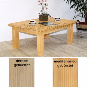 Couchtisch 105x44x75cm PINEA Pinie massiv decape sandfarben mediterraneo Honigfarben gebürstet casademobila Goslar