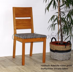 Stuhl 45x95x56cm SILENT 2 Massivholz geölt Stoffpolstersitz Stuhl 45x95x56cm SILENT 2 Massivholz geölt Stoffpolstersitz