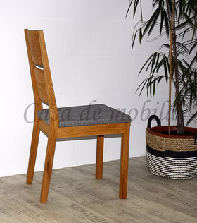 Stuhl 45x95x56cm SILENT 2 Massivholz geölt Stoffpolstersitz Stuhl 45x95x56cm SILENT 2 Massivholz geölt Stoffpolstersitz