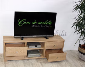 Massivholz TV-kommode mit schubladen schmal CONTRA eiche massiv weiss bianco casademobila Massivholz TV-kommode mit schubladen schmal CONTRA eiche massiv weiss bianco casademobila