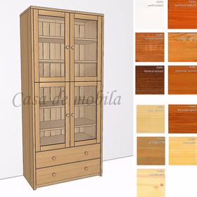 Vitrinenschrank mit 4 Holzböden CONTRA 89x199x46 cm Kiefernholz massiv Vitrinenschrank mit 4 Holzböden CONTRA 89x199x46 cm Kiefer massiv Casa de mobila Goslar