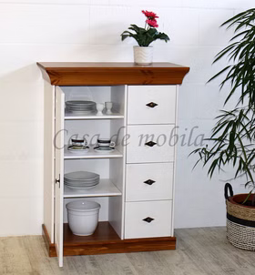 Massivholz Hochschrank 88x117x45cm BERGEN Kiefer massiv 2farbig weiß bernsteinfarben lackiert Casa de mobila Goslar Massivholz Hochschrank 88x117x45cm BERGEN Kiefer massiv 2farbig weiß bernsteinfarben lackiert Casa de mobila Goslar