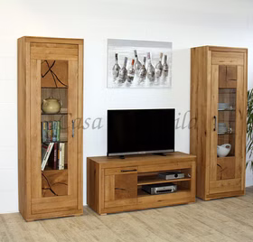 Vitrinenschränke mit Stirnholz schmal 1 türig RUSTIC Wildeiche massiv geölt casademobila Goslar Vitrinenschränke mit Stirnholz schmal 1 türig RUSTIC Wildeiche massiv geölt casademobila Goslar