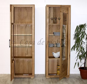 Vitrinenschränke schmal 1 türig RUSTIC eiche massiv geölt casademobila Goslar Vitrinenschränke schmal 1 türig RUSTIC eiche massiv geölt casademobila Goslar