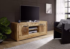 Massivholz TV-kommode mit Hirnholz Rustikal Wildeiche massiv geölt casademobila Goslar Massivholz TV-kommode mit Hirnholz Rustikal Wildeiche massiv geölt casademobila Goslar